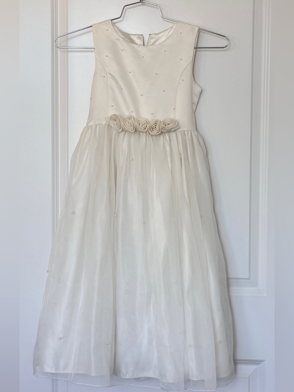 Cinderella Ivory Floral and Pearl accents First Communion/Floral Girl size 10